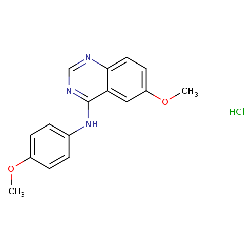 COc1ccc(cc1)Nc1ncnc2c1cc(OC)cc2.Cl