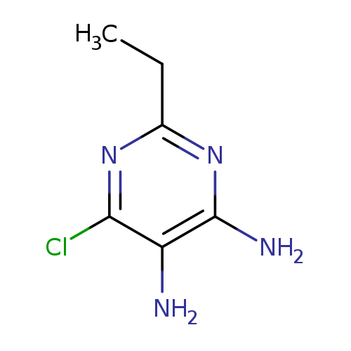 CCc1nc(N)c(c(n1)Cl)N