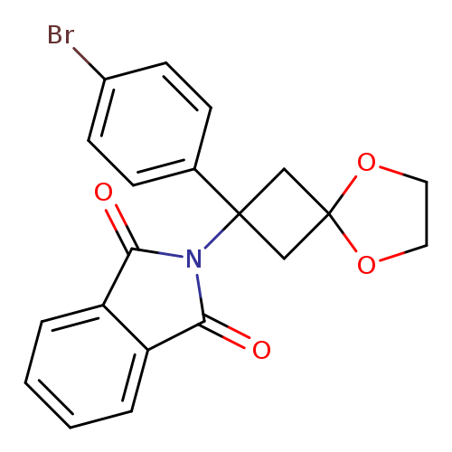 O=C1N(C(=O)c2c1cccc2)C1(CC2(C1)OCCO2)c1ccc(cc1)Br
