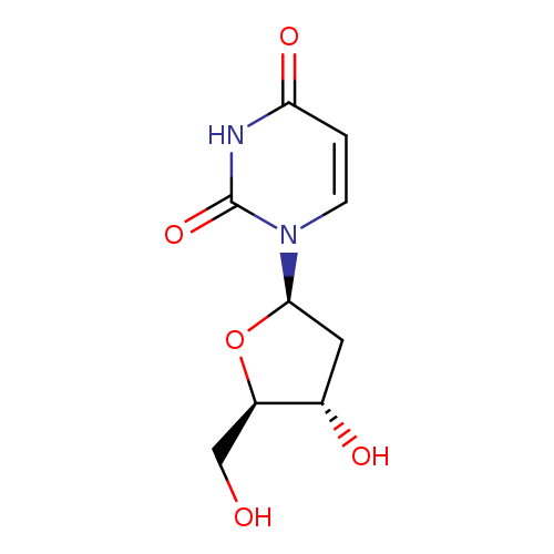 OC[C@H]1O[C@H](C[C@@H]1O)n1ccc(=O)[nH]c1=O