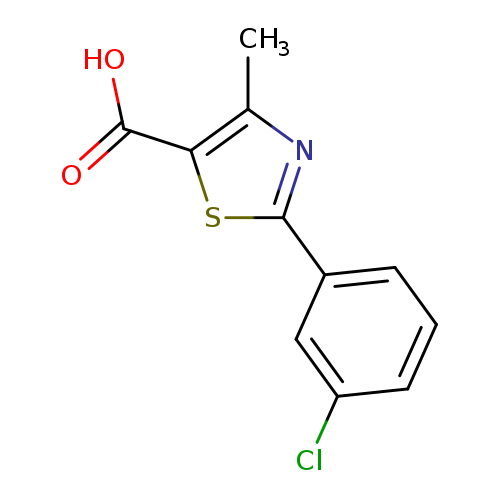 Clc1cccc(c1)c1nc(c(s1)C(=O)O)C
