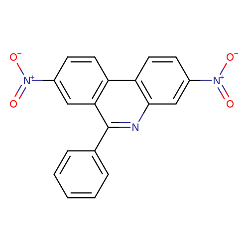 [O-][N+](=O)c1ccc2c(c1)c(nc1c2ccc(c1)[N+](=O)[O-])c1ccccc1