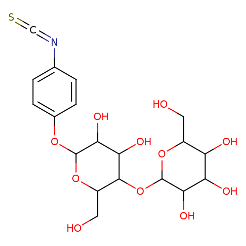 OCC1OC(Oc2ccc(cc2)N=C=S)C(C(C1OC1OC(CO)C(C(C1O)O)O)O)O