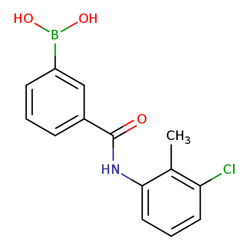 O=C(c1cccc(c1)B(O)O)Nc1cccc(c1C)Cl
