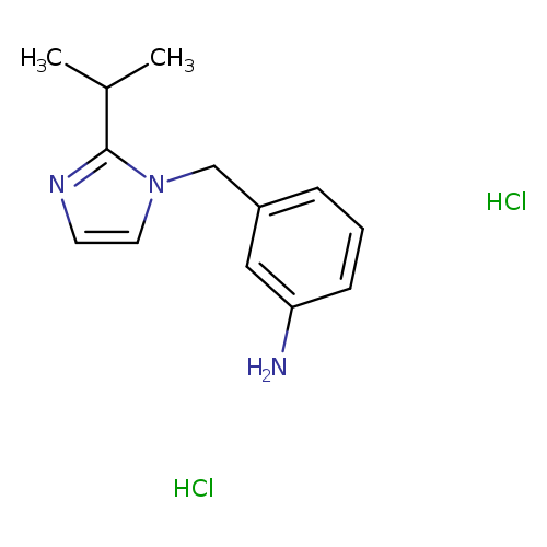 Nc1cccc(c1)Cn1ccnc1C(C)C.Cl.Cl