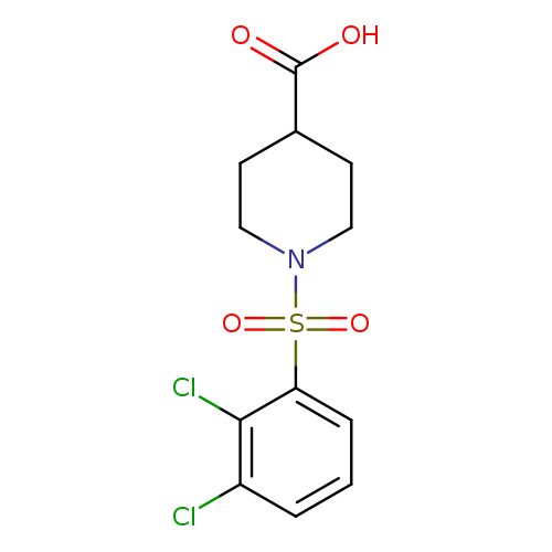 OC(=O)C1CCN(CC1)S(=O)(=O)c1cccc(c1Cl)Cl
