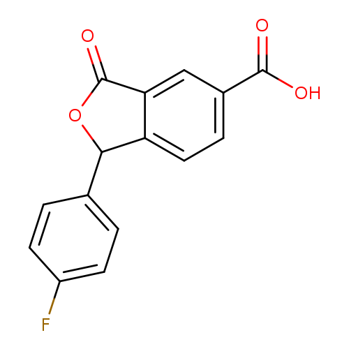 Fc1ccc(cc1)C1OC(=O)c2c1ccc(c2)C(=O)O