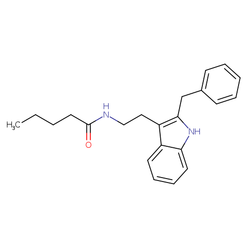 CCCCC(=O)NCCc1c(Cc2ccccc2)[nH]c2c1cccc2
