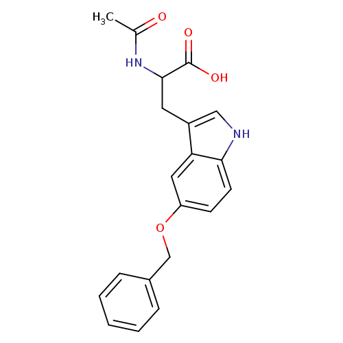 CC(=O)NC(C(=O)O)Cc1c[nH]c2c1cc(OCc1ccccc1)cc2
