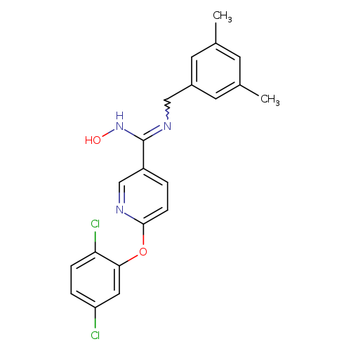 ONC(=NCc1cc(C)cc(c1)C)c1ccc(nc1)Oc1cc(Cl)ccc1Cl