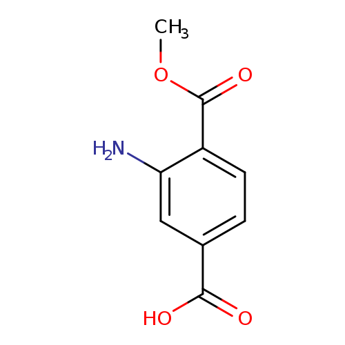 COC(=O)c1ccc(cc1N)C(=O)O