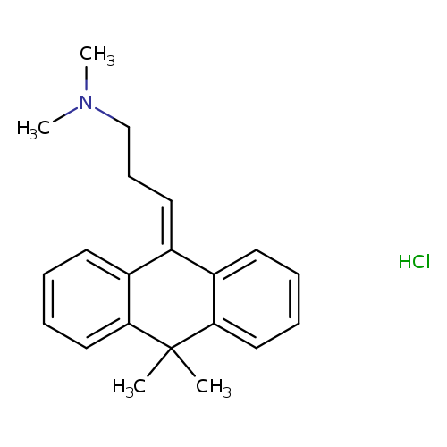 CN(CCC=C1c2ccccc2C(c2c1cccc2)(C)C)C.Cl