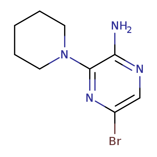 Nc1ncc(nc1N1CCCCC1)Br