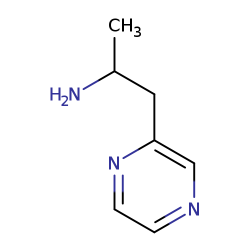 CC(Cc1cnccn1)N