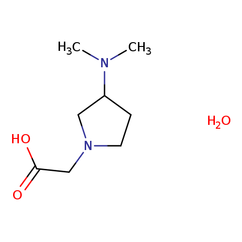 OC(=O)CN1CCC(C1)N(C)C.O