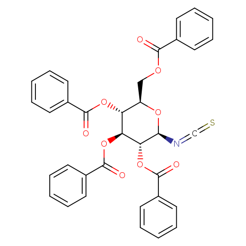 S=C=N[C@@H]1O[C@H](COC(=O)c2ccccc2)[C@H]([C@@H]([C@H]1OC(=O)c1ccccc1)OC(=O)c1ccccc1)OC(=O)c1ccccc1