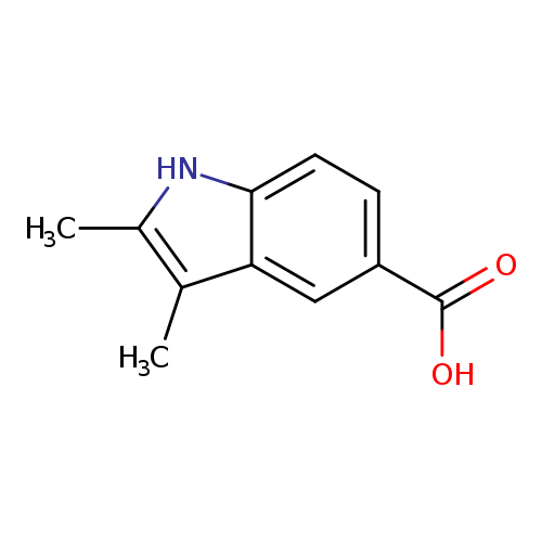 OC(=O)c1ccc2c(c1)c(C)c([nH]2)C