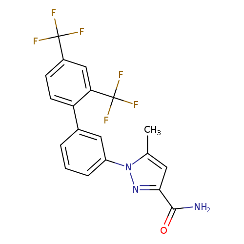 NC(=O)c1nn(c(c1)C)c1cccc(c1)c1ccc(cc1C(F)(F)F)C(F)(F)F