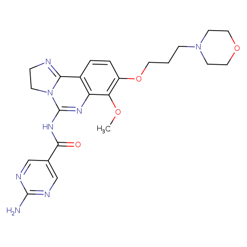 COc1c(OCCCN2CCOCC2)ccc2c1nc(NC(=O)c1cnc(nc1)N)n1c2=NCC1