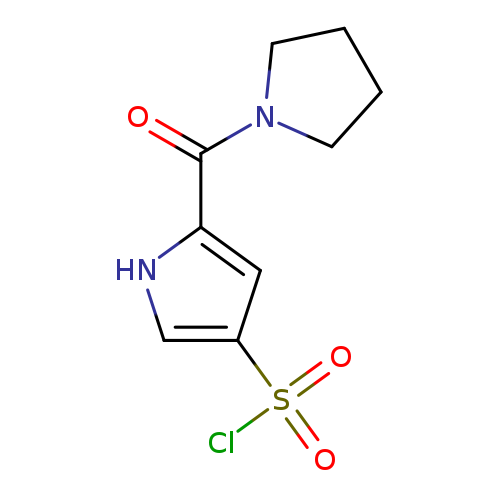O=C(c1[nH]cc(c1)S(=O)(=O)Cl)N1CCCC1