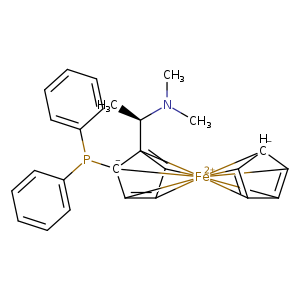 CN([C@@H]([C]12=[CH]3[CH]4=[CH]5[C-]1(P(c1ccccc1)c1ccccc1)[Fe+2]16782345[CH-]2[CH]1=[CH]7[CH]8=[CH]62)C)C
