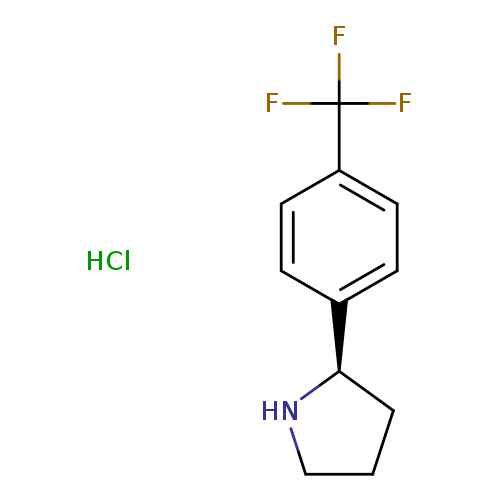 FC(c1ccc(cc1)[C@H]1CCCN1)(F)F.Cl