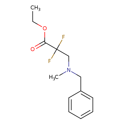 CCOC(=O)C(CN(Cc1ccccc1)C)(F)F