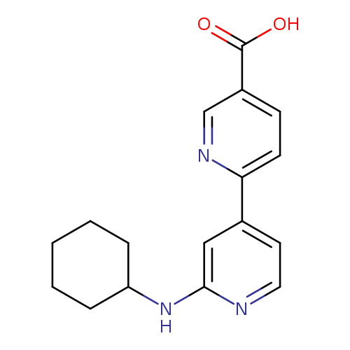 OC(=O)c1ccc(nc1)c1ccnc(c1)NC1CCCCC1