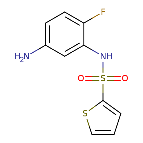 Nc1ccc(c(c1)NS(=O)(=O)c1cccs1)F