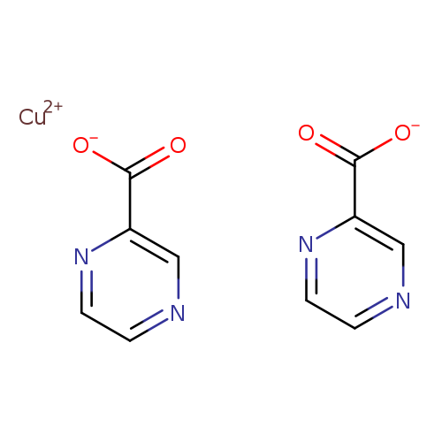 [O-]C(=O)c1nccnc1.[O-]C(=O)c1nccnc1.[Cu+2]