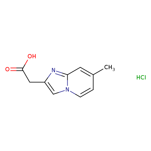 OC(=O)Cc1cn2c(n1)cc(cc2)C.Cl