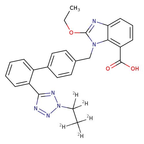 CCOc1nc2c(n1Cc1ccc(cc1)c1ccccc1c1nnn(n1)C(C([2H])([2H])[2H])([2H])[2H])c(ccc2)C(=O)O