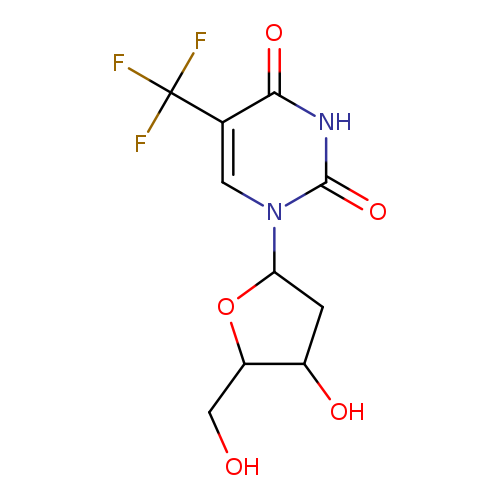 OCC1OC(CC1O)n1cc(c(=O)[nH]c1=O)C(F)(F)F