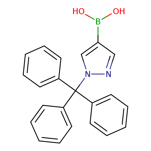 OB(c1cnn(c1)C(c1ccccc1)(c1ccccc1)c1ccccc1)O