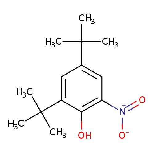 [O-][N+](=O)c1cc(cc(c1O)C(C)(C)C)C(C)(C)C