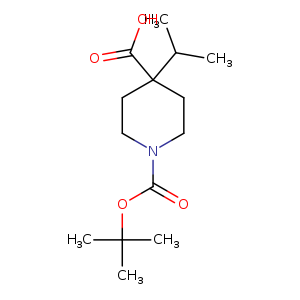 O=C(N1CCC(CC1)(C(C)C)C(=O)O)OC(C)(C)C