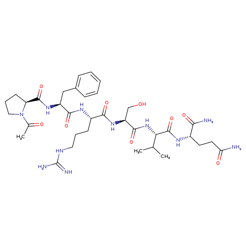 OC[C@@H](C(=O)N[C@H](C(=O)N[C@H](C(=O)N)CCC(=O)N)C(C)C)NC(=O)[C@@H](NC(=O)[C@@H](NC(=O)[C@@H]1CCCN1C(=O)C)Cc1ccccc1)CCCNC(=N)N