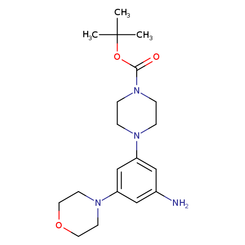 Nc1cc(cc(c1)N1CCOCC1)N1CCN(CC1)C(=O)OC(C)(C)C