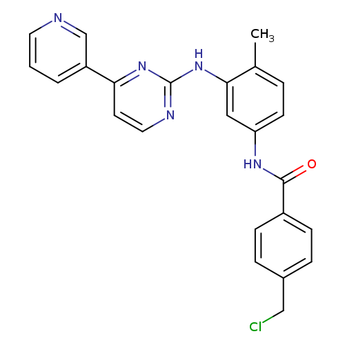 ClCc1ccc(cc1)C(=O)Nc1ccc(c(c1)Nc1nccc(n1)c1cccnc1)C
