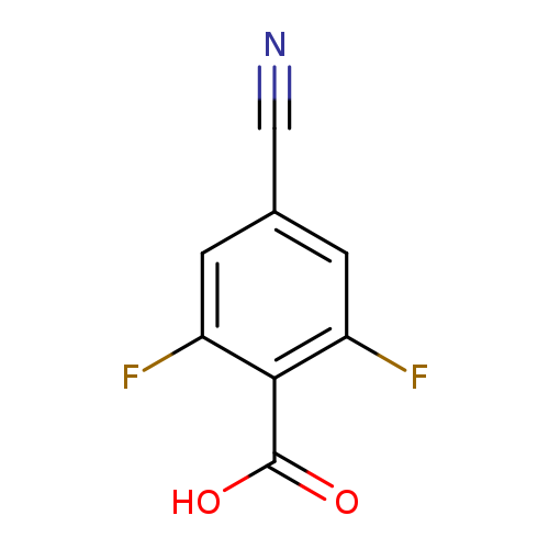 N#Cc1cc(F)c(c(c1)F)C(=O)O