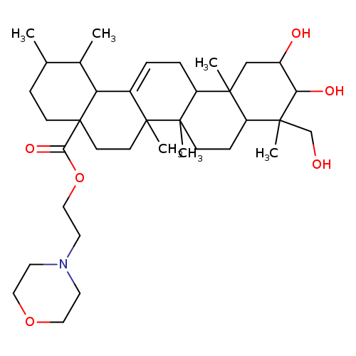 OCC1(C)C(O)C(O)CC2(C1CCC1(C2CC=C2C1(C)CCC1(C2C(C)C(CC1)C)C(=O)OCCN1CCOCC1)C)C