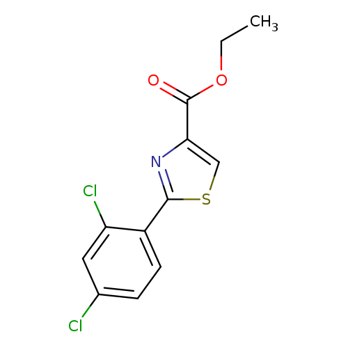 CCOC(=O)c1csc(n1)c1ccc(cc1Cl)Cl