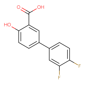 OC(=O)c1cc(ccc1O)c1ccc(c(c1)F)F