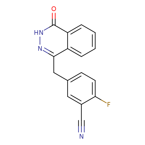 N#Cc1cc(ccc1F)Cc1n[nH]c(=O)c2c1cccc2