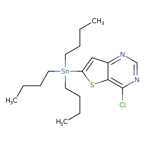 CCCC[Sn](c1cc2c(s1)c(Cl)ncn2)(CCCC)CCCC