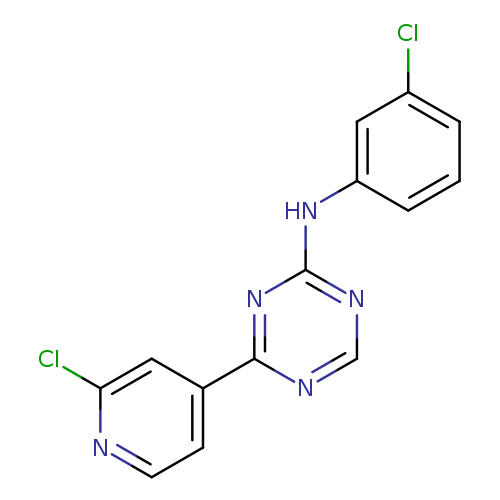 Clc1cccc(c1)Nc1ncnc(n1)c1ccnc(c1)Cl