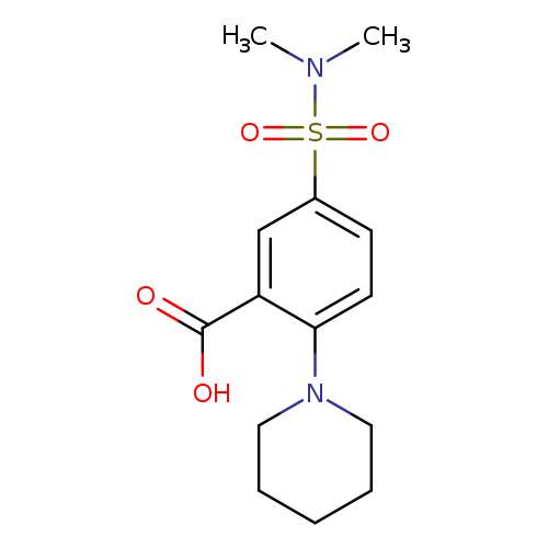 OC(=O)c1cc(ccc1N1CCCCC1)S(=O)(=O)N(C)C