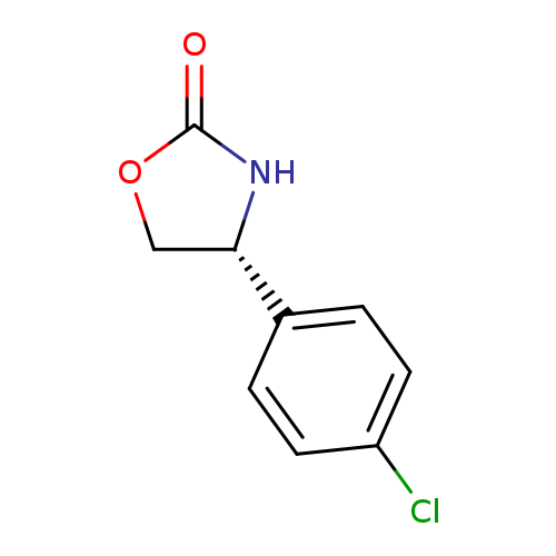 O=C1OC[C@H](N1)c1ccc(cc1)Cl