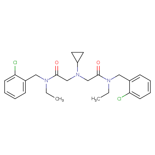 CCN(C(=O)CN(C1CC1)CC(=O)N(Cc1ccccc1Cl)CC)Cc1ccccc1Cl