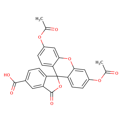 CC(=O)Oc1ccc2c(c1)Oc1c(C32OC(=O)c2c3ccc(c2)C(=O)O)ccc(c1)OC(=O)C